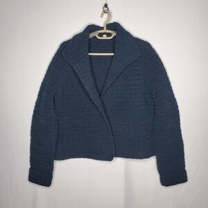 Peter Cohen Crochet Cardigan Jacket Women XL Chunky Heavy Minimalist Luxury
